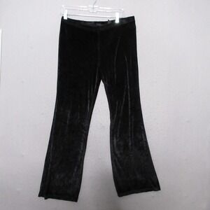 Vintage Express Pants Black Velvet Y2K 90s Pull On Whimsigoth Wide Leg Boho Vamp